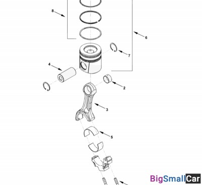 Поршень в сборе (поршень, комплект поршневых колец, стопорные кольца) BT, EQB 3802561 - купить Твердилово