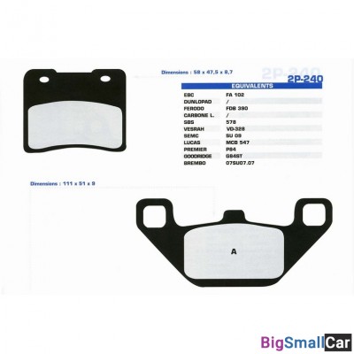 Тормозные колодки Nissin 2P-240SS