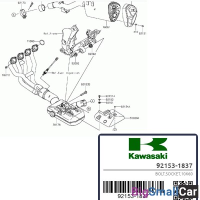 Болт суппорта KAWASAKI 92153-1837